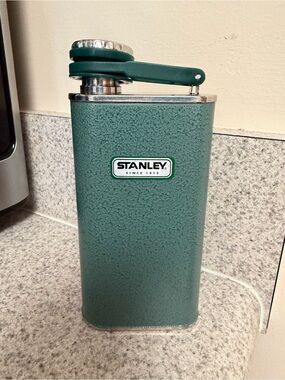Stanley Hammer tone Green Hip Flask with Lever Cap
